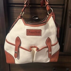 Dooney & Bourke Cream and Tan Shoulder Bag
